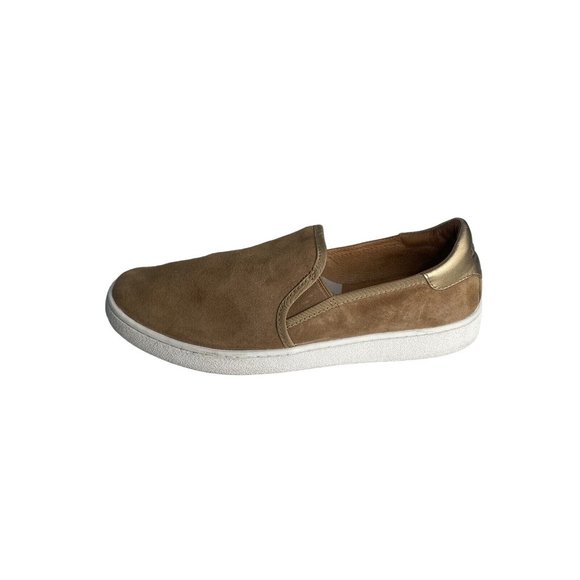 Ugg Double Gore Suede Brown Slip-on Casual Walking Sneakers Camel Brown Sz - Picture 1 of 11